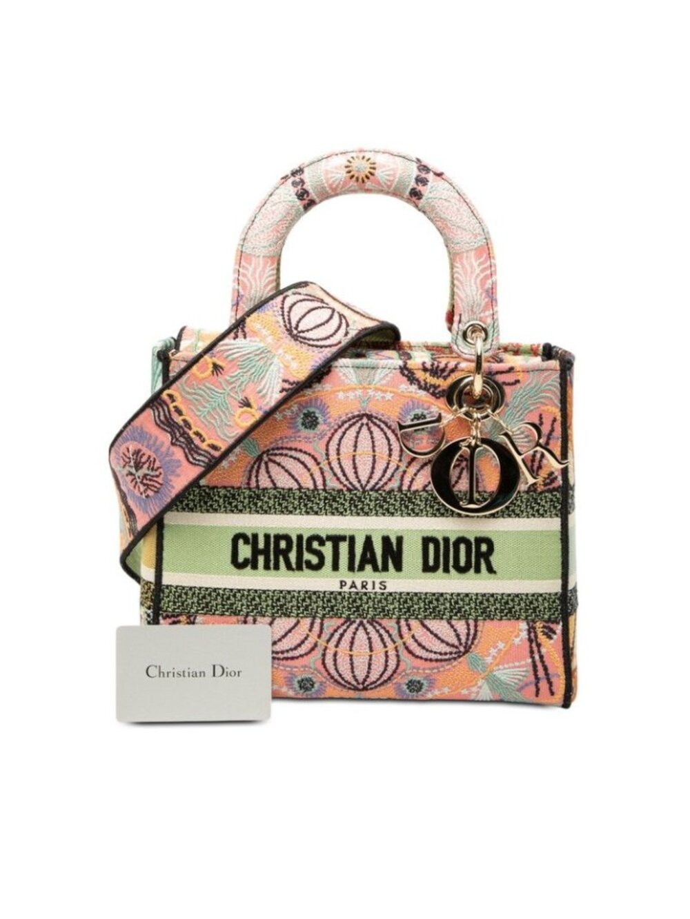 Dior Lady D-lite 2-Way Shoulder Bag Multicolor Canvas - Picture 7 of 7